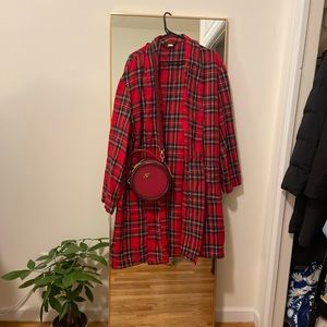 Vintage 1970s Plaid Long Coat